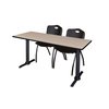Cain Rectangle Training Table, 66" X 29", Beige MTRCT6624BE47BK